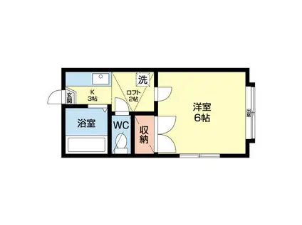 トピア仁井田(1K/2階)の間取り写真