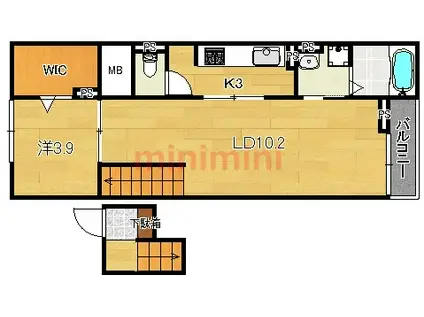 ヴォワ ラクテ ノース(1LDK/4階)の間取り写真