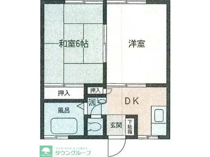 コートリベルテI(2DK/2階)の間取り写真