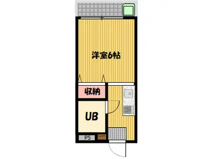 シャトームラシュウI(1K/1階)の間取り写真