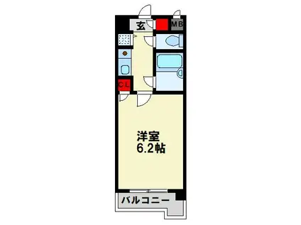ギャラン黒崎(1K/6階)の間取り写真