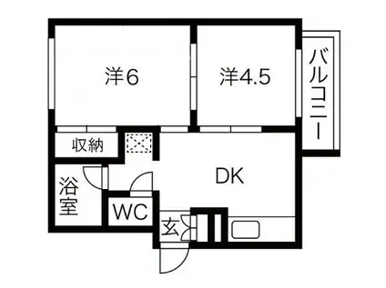 シェリル塚口(2DK/4階)の間取り写真