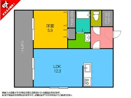 VICTORY1(1LDK/5階)の間取り写真
