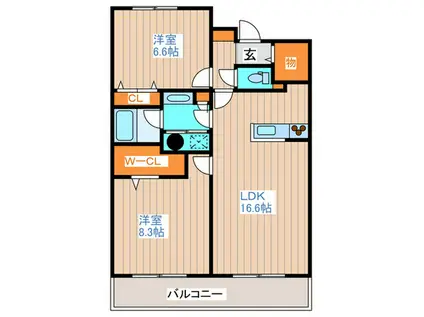 ホーリーフォート南平岸(2LDK/9階)の間取り写真