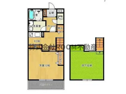 サンパティーク(1K/1階)の間取り写真