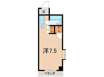 メゾン・ド・バーグ(ワンルーム/6階)の間取り写真