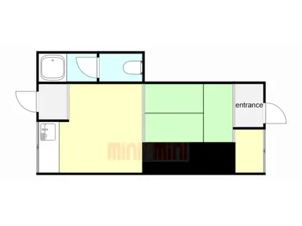 神戸市長田区大日丘アパート5(ワンルーム/1階)の間取り写真