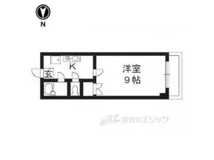 ソリュード(1K/3階)の間取り写真