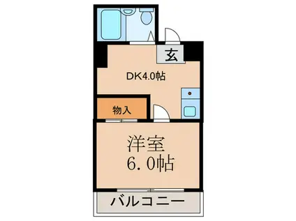 ショーエイハイツ(1DK/4階)の間取り写真