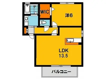 アンバサダーヒルズF棟(1LDK/2階)の間取り写真