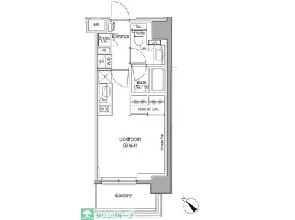 ザパークハビオ月島フロント(ワンルーム/9階)の間取り写真