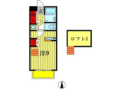 ワコーレ・エレガンス馬橋(ワンルーム/2階)の間取り写真