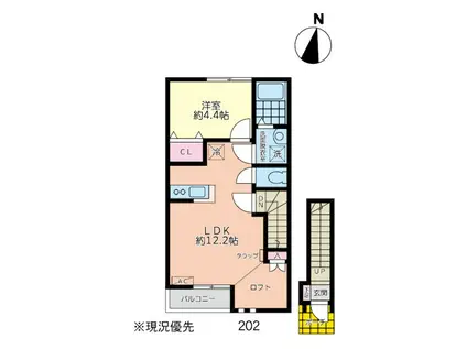 オードヴィー鶴見(1LDK/2階)の間取り写真