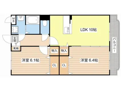 ユーミーおおひら(2LDK/3階)の間取り写真