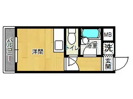 チェリーヒルズ(ワンルーム/1階)の間取り写真