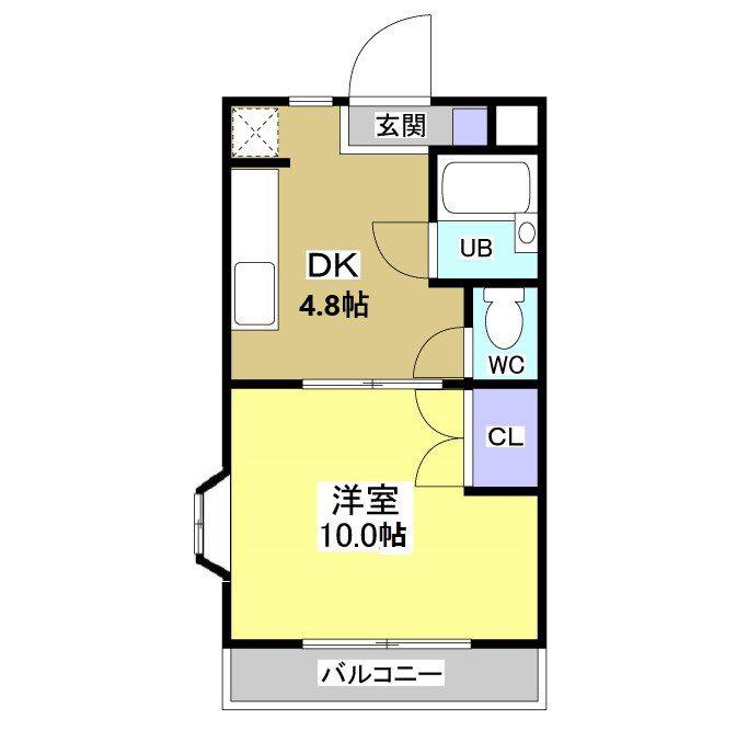 ローラン ギャロス(1DK/3階)の間取り写真