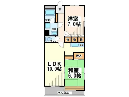 メゾンASO(2LDK/1階)の間取り写真
