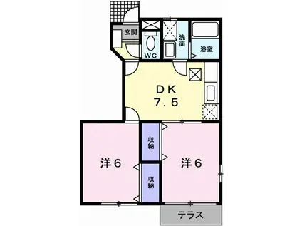 シュタビールKM(2DK/1階)の間取り写真