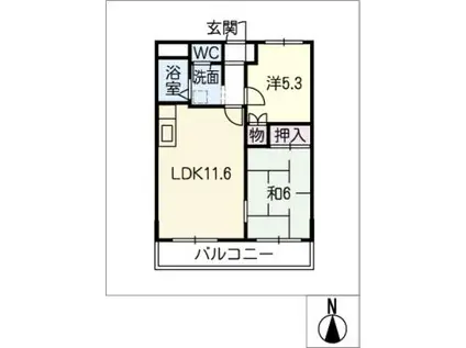 ライフパーク高山II(2LDK/2階)の間取り写真