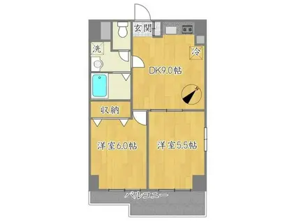 セイコーガーデンXI大塚(2DK/12階)の間取り写真