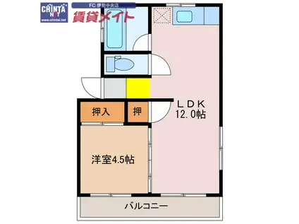 エスパシオ(1LDK/2階)の間取り写真