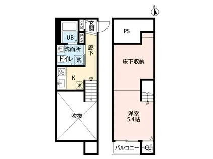 NS出水(ワンルーム/2階)の間取り写真
