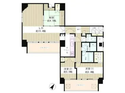 RIVER&TOWER(3LDK/17階)の間取り写真