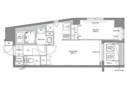 オリーブ三田(1DK/3階)の間取り写真