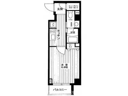 SINーCITY 町屋(1K/4階)の間取り写真