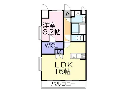 ヴェルドミール2(1LDK/3階)の間取り写真