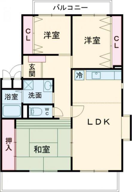 グレース蓮池(3LDK/2階)の間取り写真