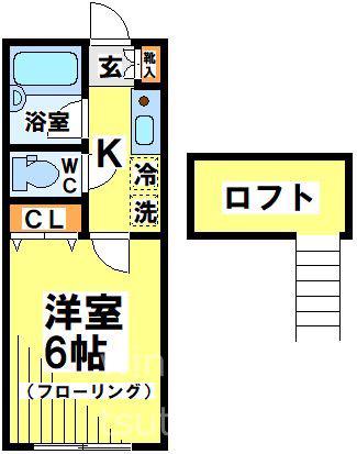 つつじヶ丘ビレッジ(1K/1階)の間取り写真