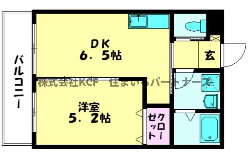 ア・ルーラ東合川(1DK/1階)の間取り写真