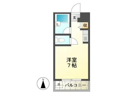 マロンハイツ(1K/2階)の間取り写真