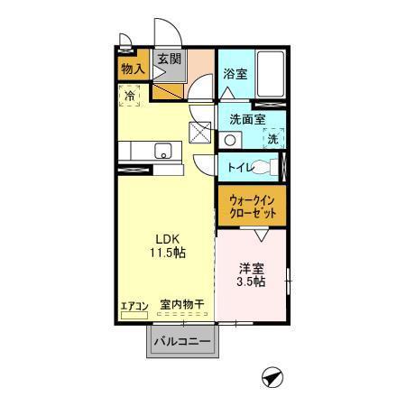 ダイヤファーストS AVE(1LDK/1階)の間取り写真