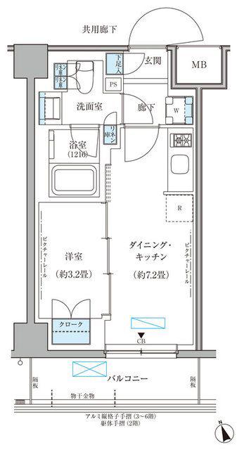 パークアクシス文京本郷(1DK/5階)の間取り写真
