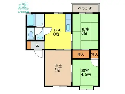 JハウスII(3DK/1階)の間取り写真