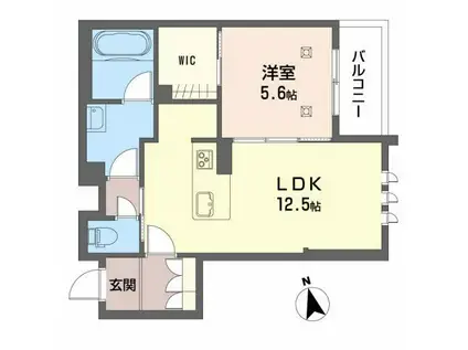 カーサ・グリナージュMJ A棟(1LDK/3階)の間取り写真
