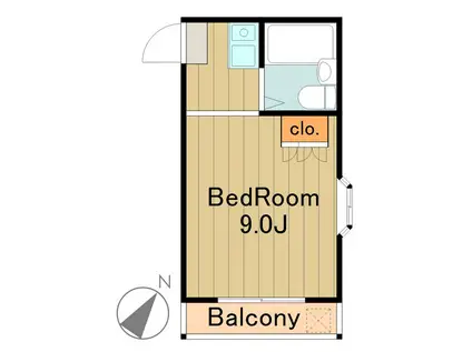 ソリッドリファイン京王堀之内(ワンルーム/3階)の間取り写真