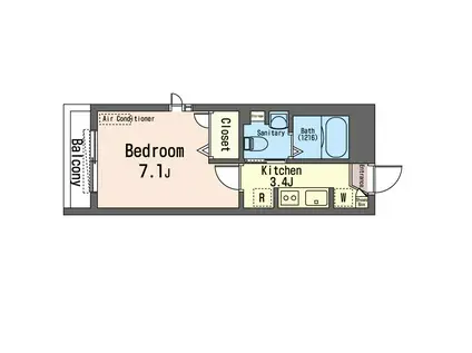 グランデ・N(1K/2階)の間取り写真