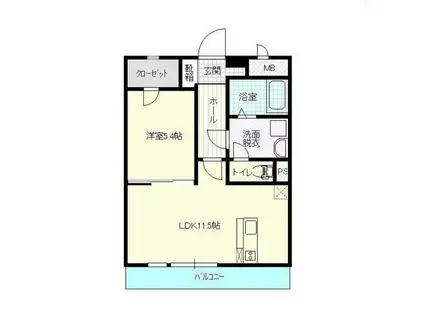 パステルライフI(1LDK/2階)の間取り写真