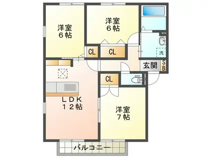 グランタイル高岡(3LDK/1階)の間取り写真