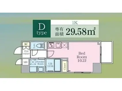 ESPERIA(1K/2階)の間取り写真