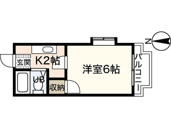 ホワイトパレス長束(1K/4階)の間取り写真