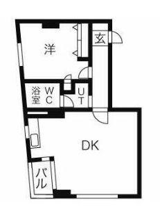 大西ハウス(1DK/1階)の間取り写真
