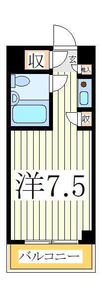 TOP・南流山(ワンルーム/3階)の間取り写真