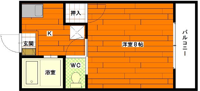 第5みさきマンション(1DK/2階)の間取り写真