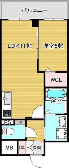 VITA荒本(1LDK/6階)の間取り写真