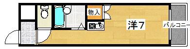 第三ハートビル(ワンルーム/4階)の間取り写真