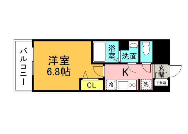 プレサンス広島中央(1K/15階)の間取り写真